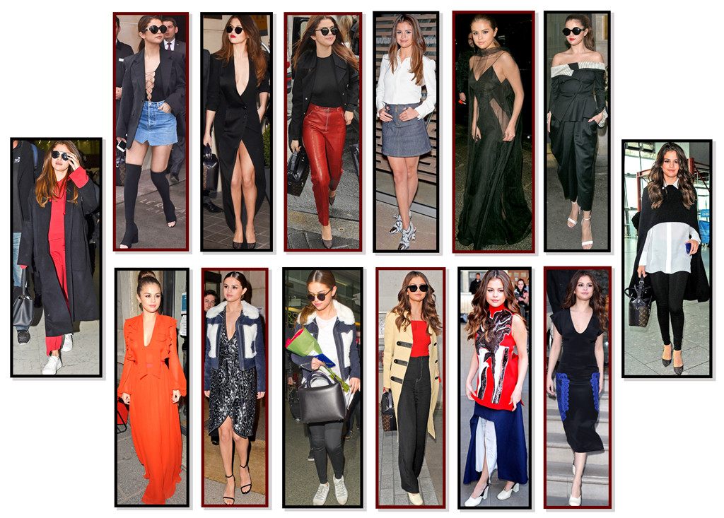 Selena Gomez, 14 Outfits, Paris, London Selena Gomez, 14 Outfits, Paris, London